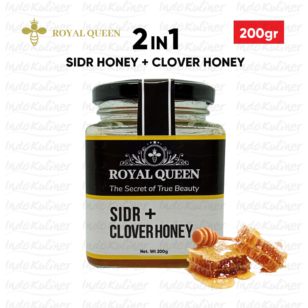 

Madu Sidr Plus Clover Honey Blend Royal Queen 200 Gram By Indokuliner