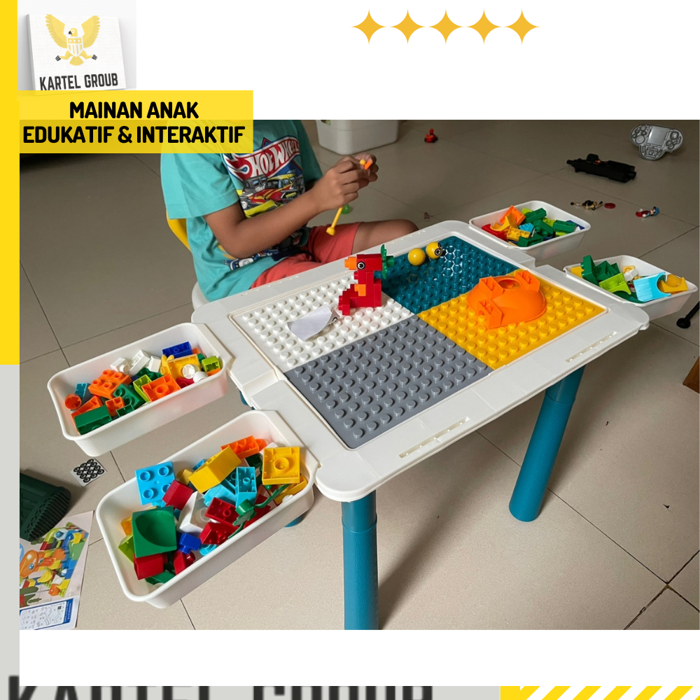 HOME Mainan Lego Anak Building Block Meja Kursi Set Aktraktif