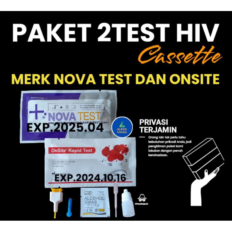 paket murah 2 tes HIV merk NOVA Test dan ONSITE/2 Tes cassette HIV.exp.2024-2025-08.