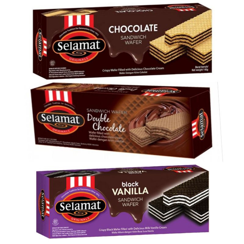 

Selamat Aneka Wafer Chocolate Cream double choco black vanilla