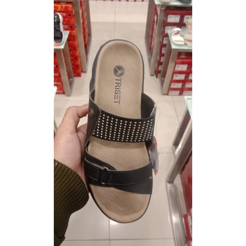 Sandal slop tali dua flat || sandal flat triset wanita dewasa produk original sol berbahan karet ant