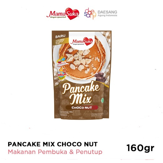 

MAMASUKA PANCAKE MIX CHOCO NUT 150GR TEPUNG PREMIX PANEKUK COKLAT