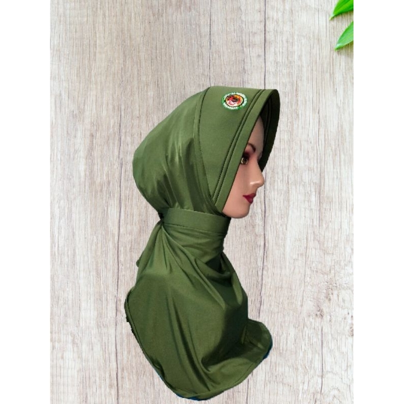 Jilbab dinas stikes Logo Iik Pelamonia Hijau
