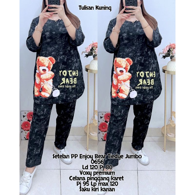 Set 0656 Setelan PP Enjoy Bear Tiedye Jumbo 0656