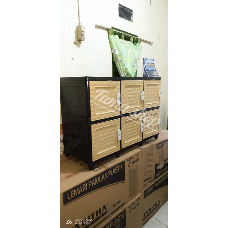 lemari plastik tabitha meja TV/lemari plastik triple cabinet
