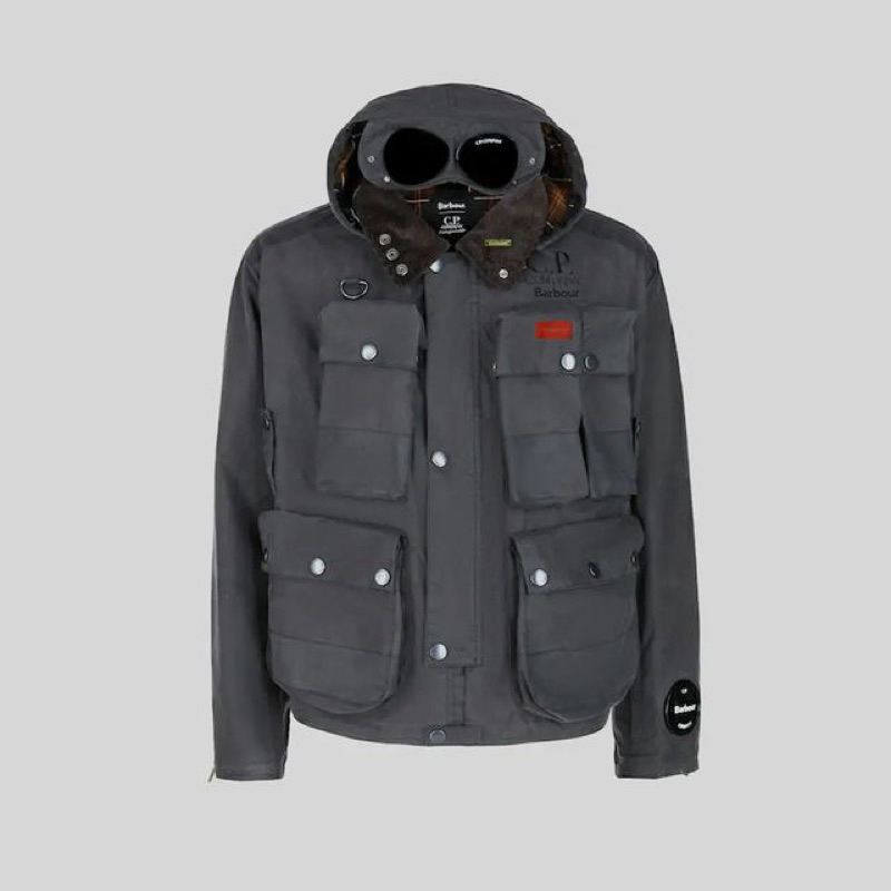 CP Company X Barbour 500 Miglia Wax Jacket In Grey