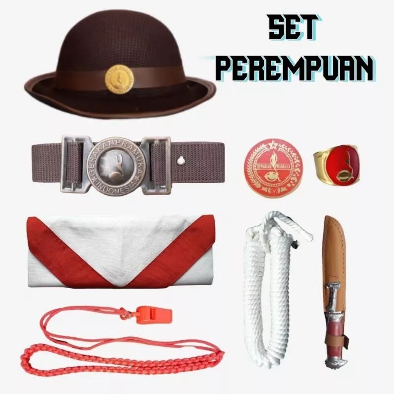 atribut pramuka lengkap kumplit anak perempuan cewek putri kelas 1 2 3 4 5 6 sd  / atribut perlengka