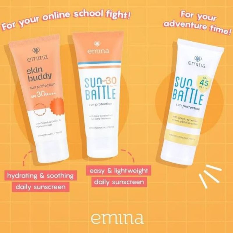 ⭐AJ⭐ EMINA SUNSCREEN SPF 30 35 50 | Krim Cream Tabir Surya / Sun Battle Protection / Sunblock / EMIN