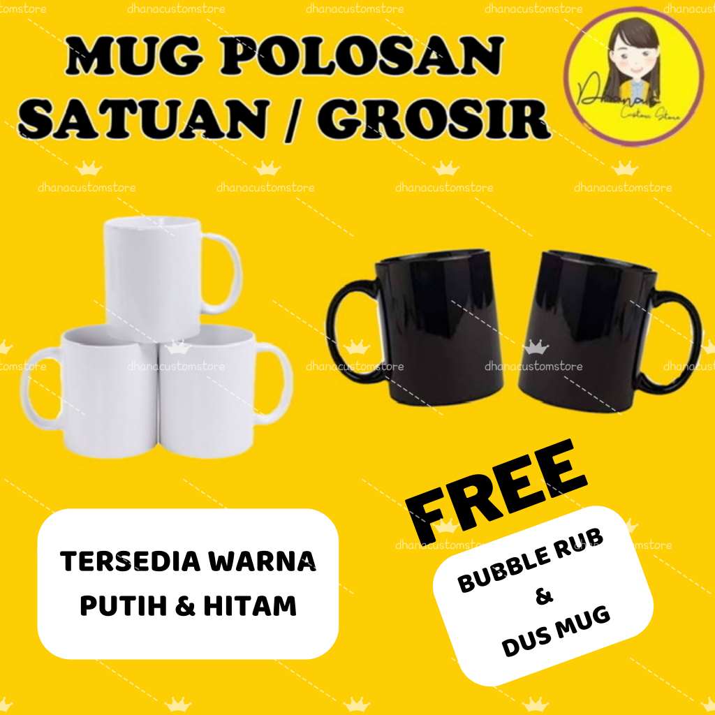 MUG POLOS SATUAN / GROSIR (TANPA DESAIN)