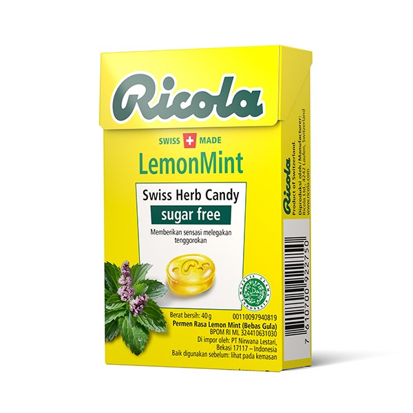 

RICOLA LEMON MINT 40GR - PERMEN SWISS HERB CANDY SUGAR FREE