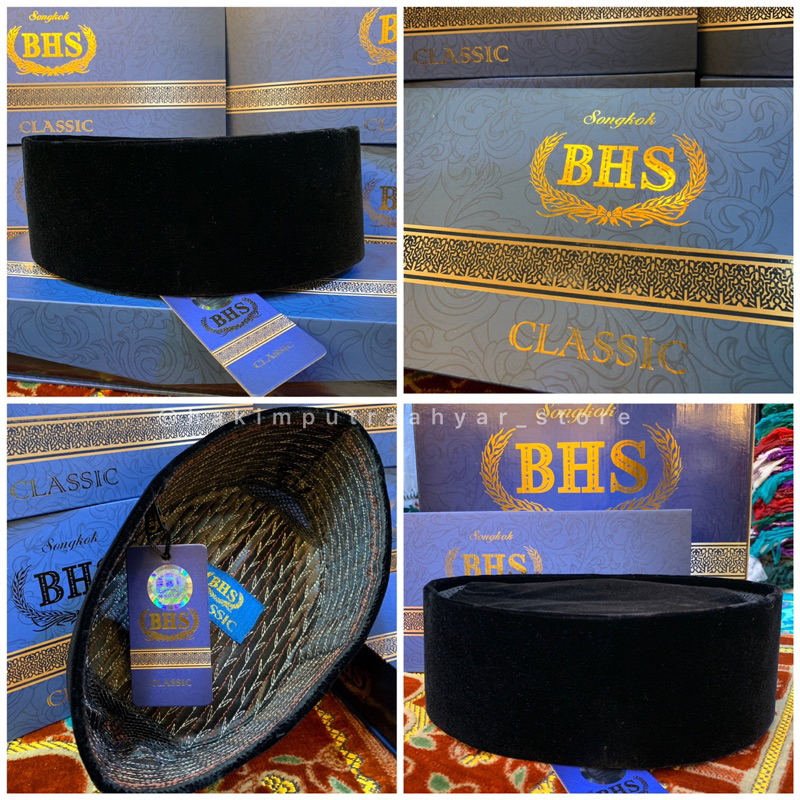 Songkok Kopiah Hitam PREMIUM BHS CLASSIC ORIGINAL ~ Songkok Peci Hitam Polos AC ATLAS BEHAESTEX Ting