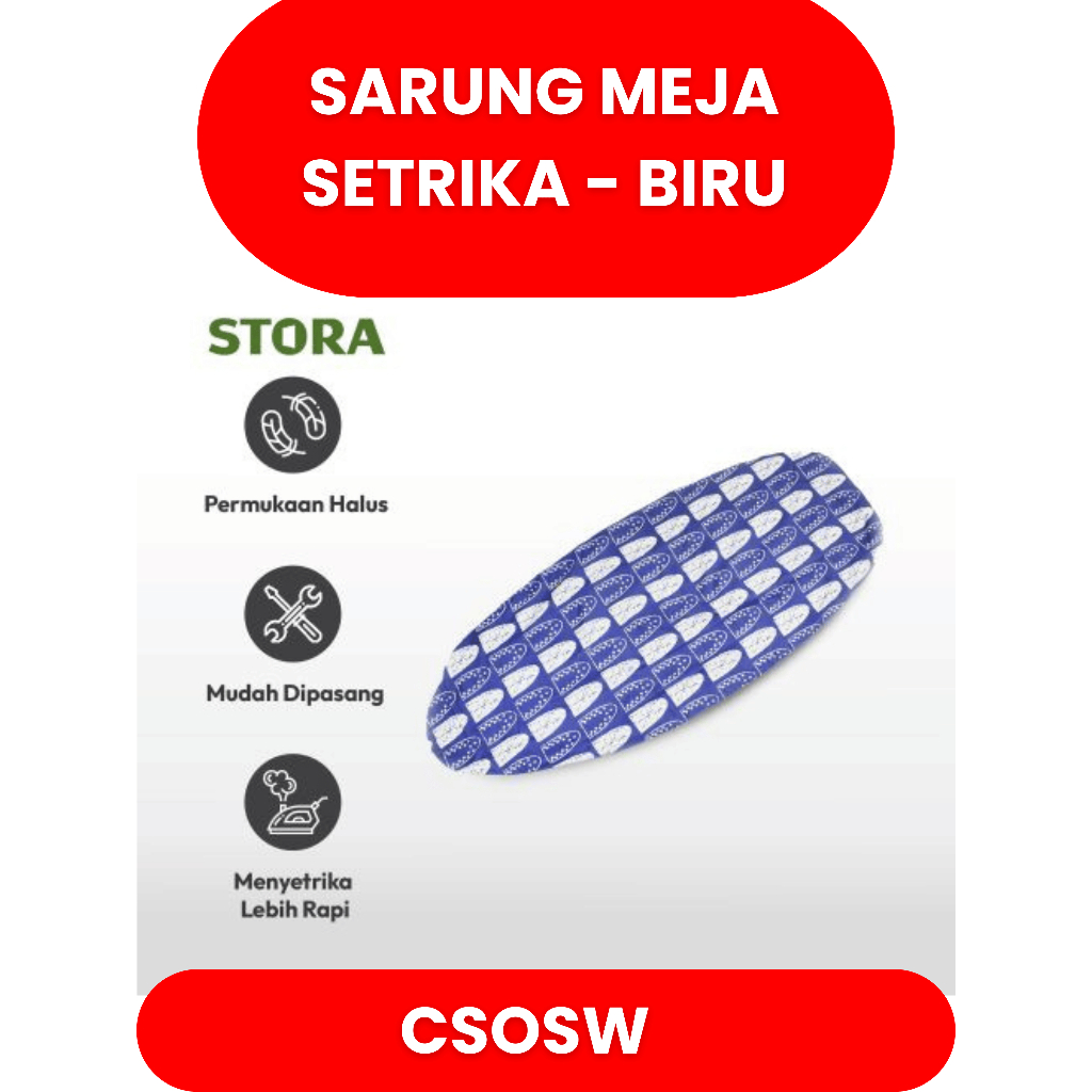 Sarung Meja Setrika Biru Ironing Board Cover Sarung Papan Setrikaan Kain Polyester Kain Pelapis Alas