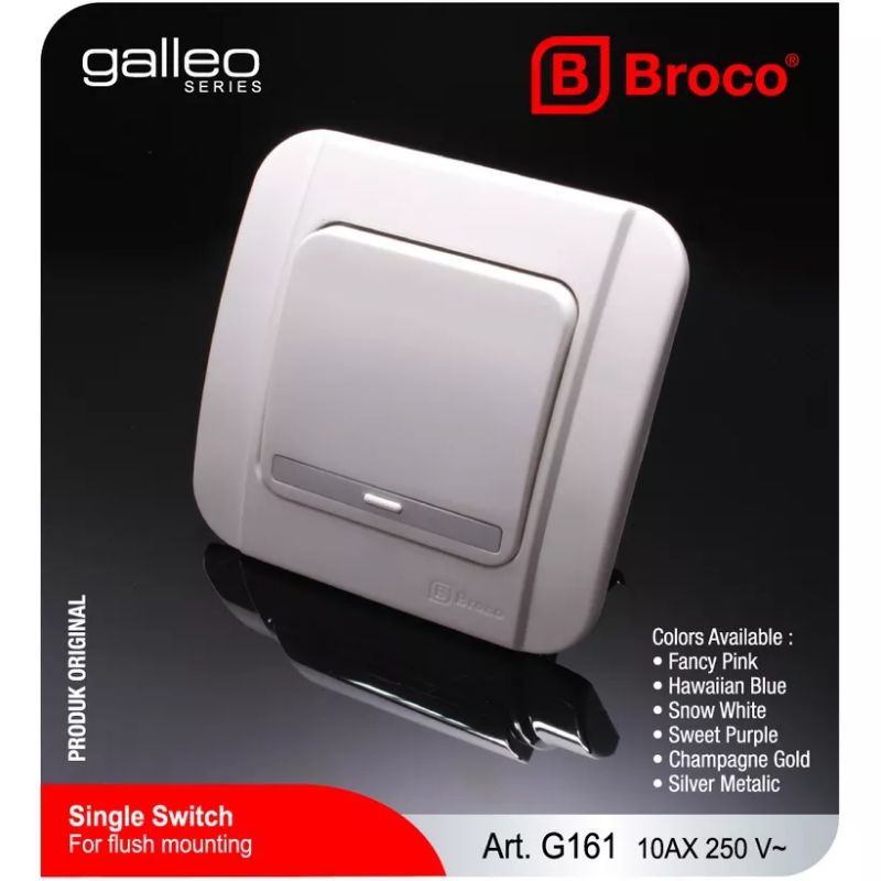 Saklar Single Broco Galleo/Saklar Tunggal Galleo Broco