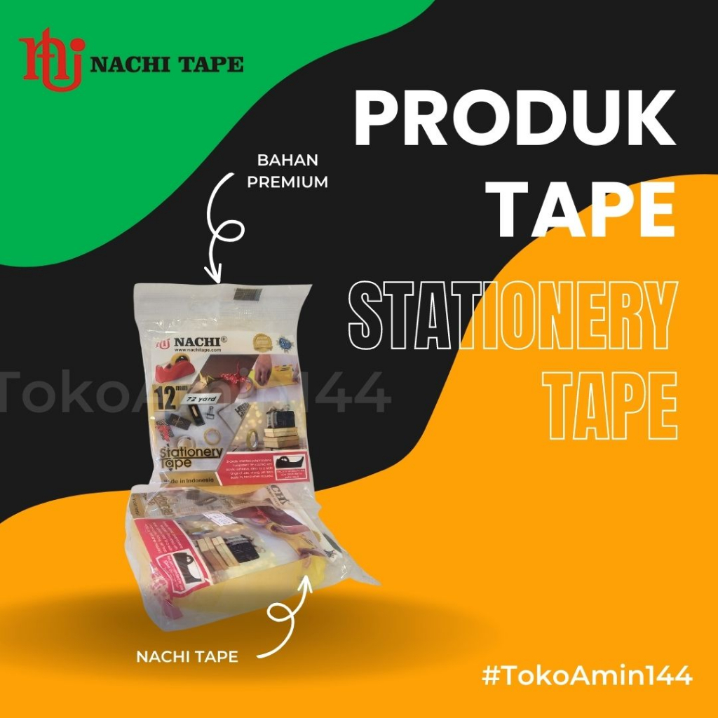 

Stationary Tape Kuning Yellow 12 mm x 72 yard Selotip Nachi | SELOTIP SOLATIP LAKBAN SOLASI ISOLASI NACHI