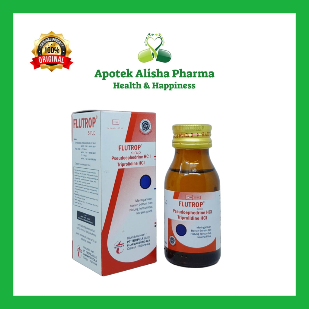Flutrop Sirup 60ml - Plutrop Syrup Obat Flu Pilek Anak