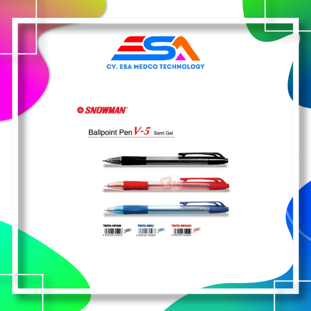 

Ballpoint Pulpen Snowman V5 (Hitam Biru Merah) 1 Pack