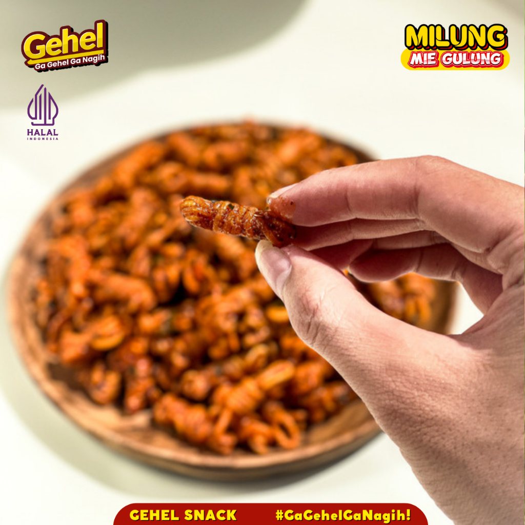 NEW LAUNCHING MIE GULUNG (MILUNG) 200GR, Mie Uwel Pedas Jeruk - Makanan Ringan Food-5