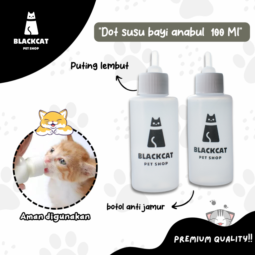 BLACKCAT - Botol Dot Kucing Botol Susu Kucing Botol Susu Anjing 100ML