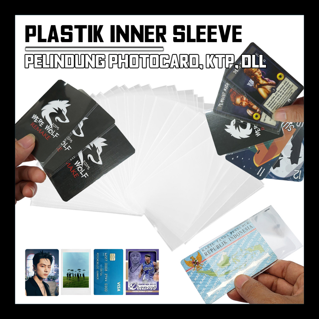 

Sleeve Tempat Plastik Pelindung Kartu Mainan KTP SIM ATM Koleksi Kantong Plastik Card Sleeve