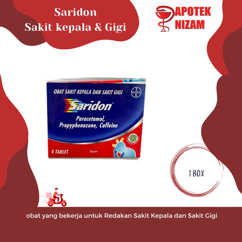 Saridon 4 Tablet / Obat Sakit Kepala / Demam / Sakit Gigi