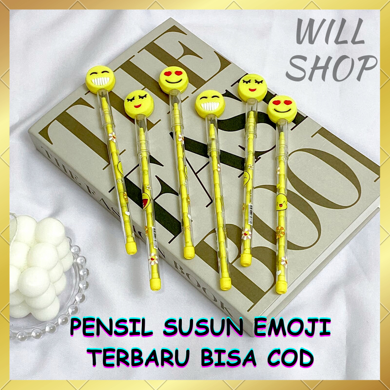 

PENSIL SUSUN MURAH PENSIL PELURU PELOR MOTIF EMOJI KUNING TERSEDIA BEBERAPA VARIAN BENTUK EMOTICON IMUT LUCU UNIK TERMURAH READY COD
