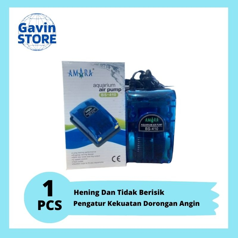 Aerator Amara BS410 2 Lubang Mesin Aerator Pompa Udara 2 Lubang Aquarium Aquascape Dan Kolam Ikan Am