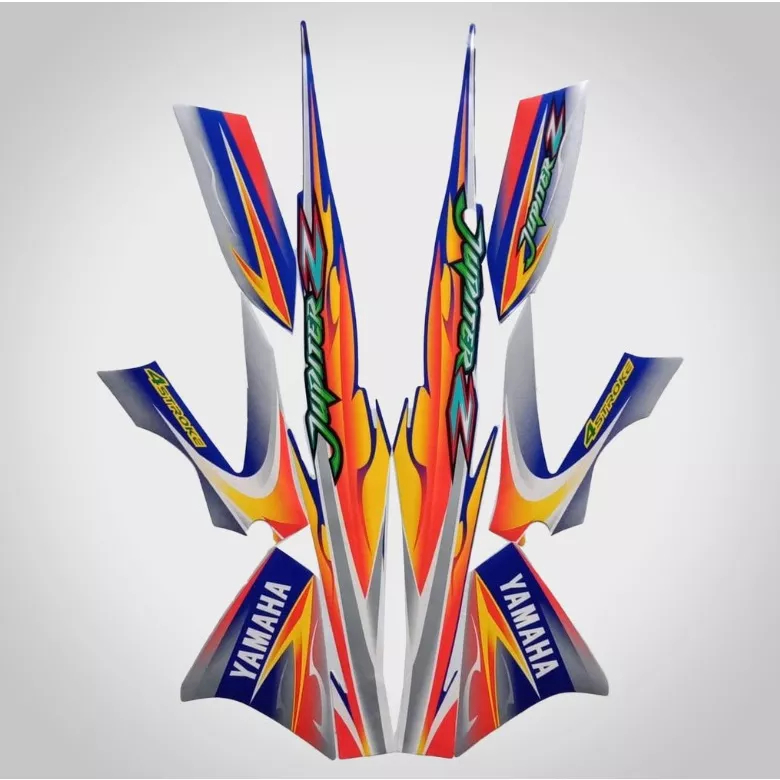 stiker striping yamaha jupiter z 2005 silver biru lis body original
