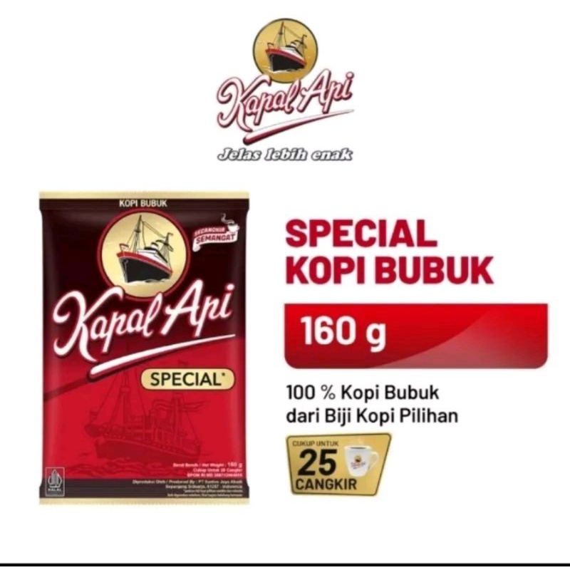 

Kopi bubuk kapal Api 160gr