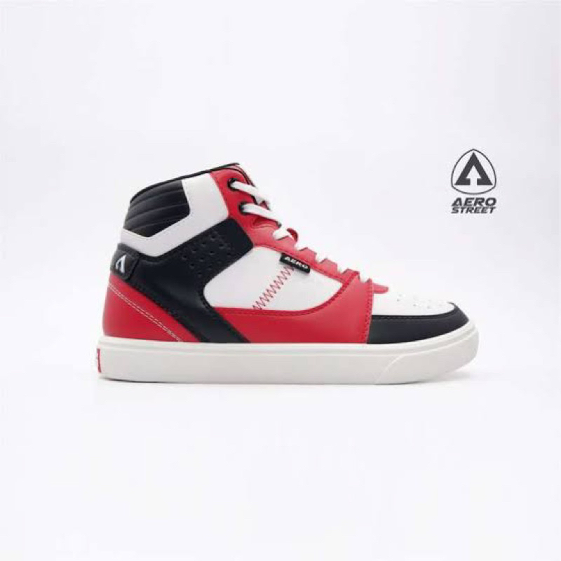 Aerostreet Hoops High Merah Putih Hitam | Gratis Ongkir COD
