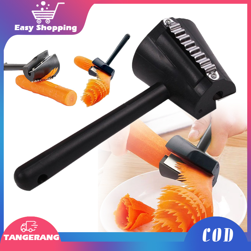 Pengupas Wortel Stainless Bentuk Spiral Pemotong Wortel Alat Pemotong Sayuran Kentang Wortel