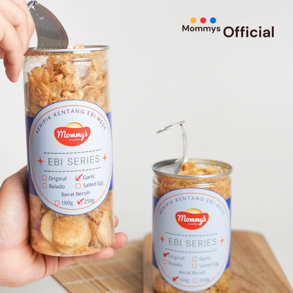 

Ay00! Keripik Kentang Ebi Mede Mommys 330g 1100ml Net 250g Kedap Udara