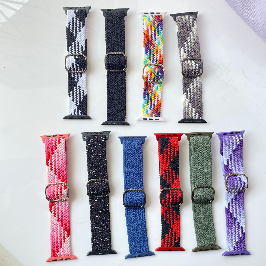 Strap Smartwatch Nilon Apple Watch T500 T55 IWO Tali Jam Pengganti Apple Watch 38/40/41mm 42/44/45mm Nilon