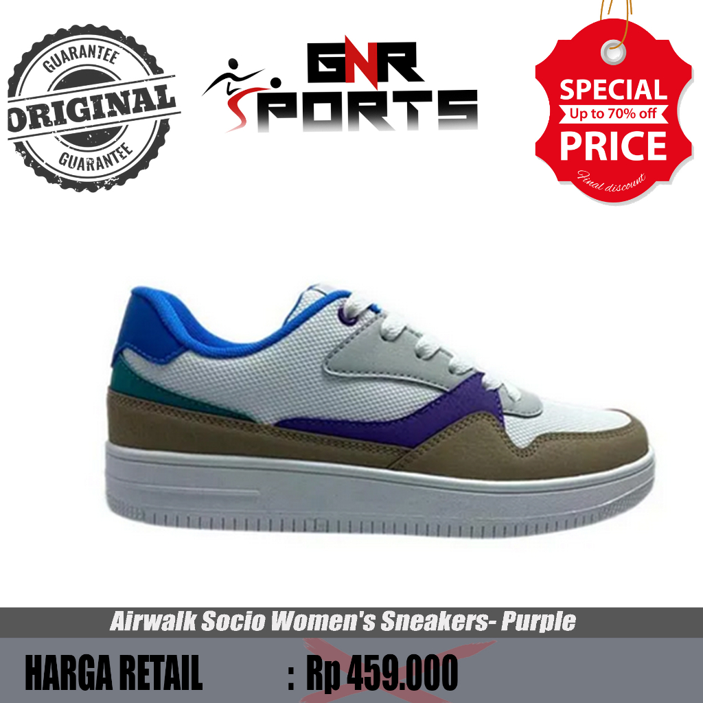 Sepatu Airwalk Socio Women's Sneakers- Purple Original 100%