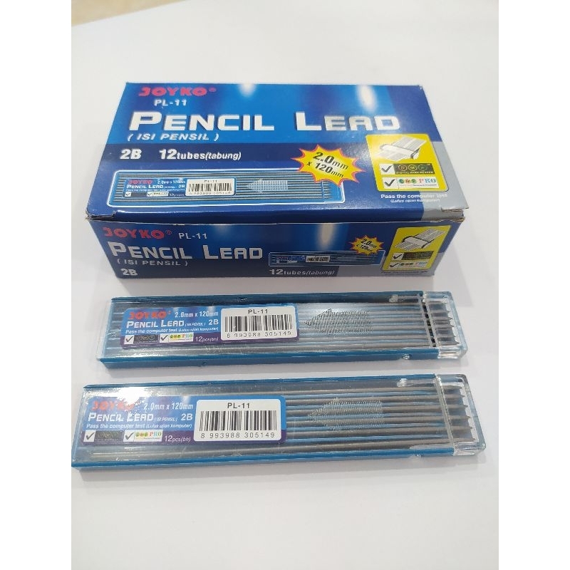 

( 1pack/ 12pcs) isi pensil mekanik Joyko PL-11 2B 2.0mm