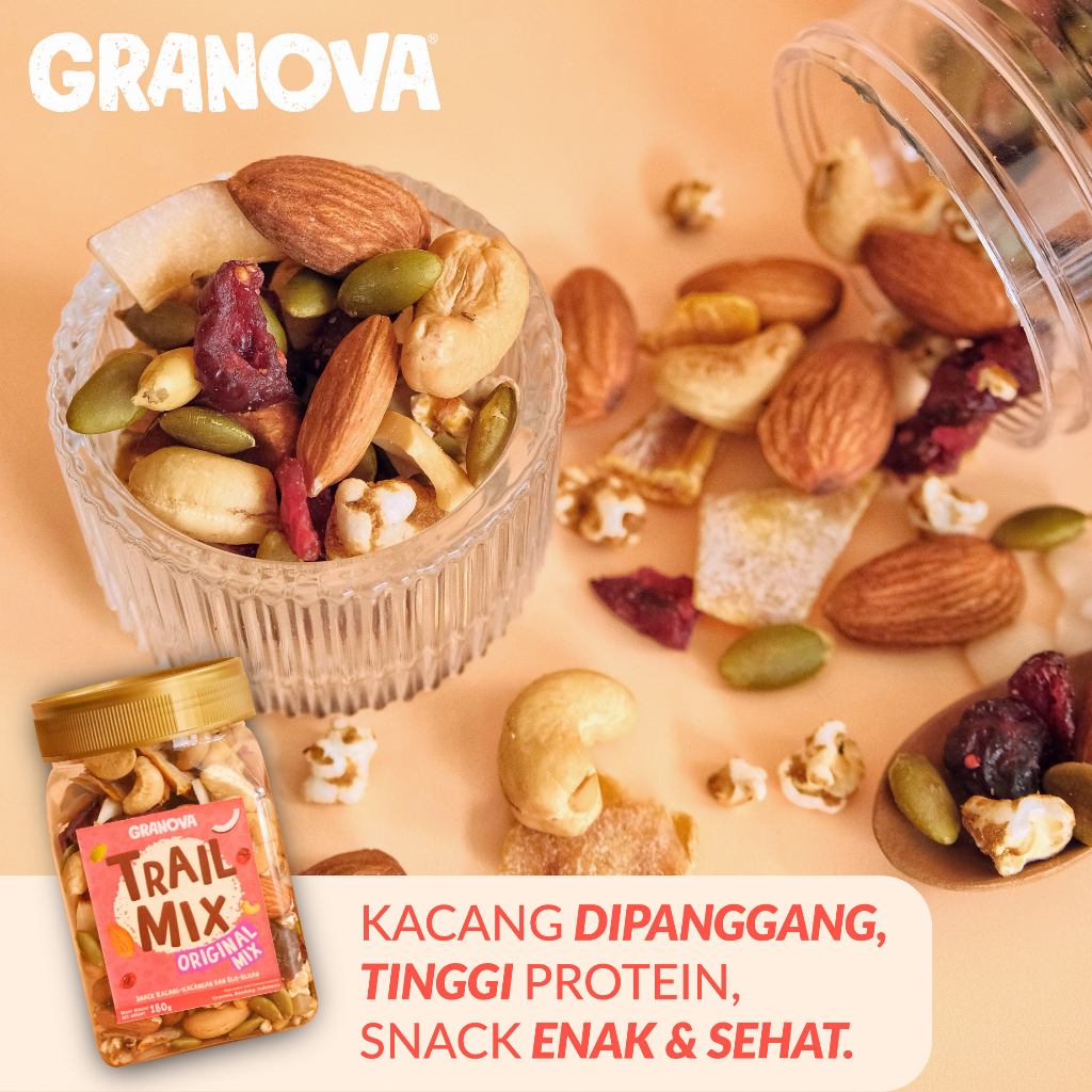 

Granova - Trail Mix / Cemilan Kacang Panggang, Biji-Bijian, Buah Kering