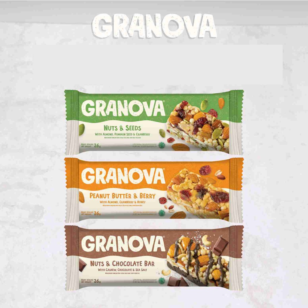 

Granola Bar by Granova - Snack Anak, Healthy Snack, Halal | Nuts & Choco, Nuts & Seeds, Peanut Butter & Berry