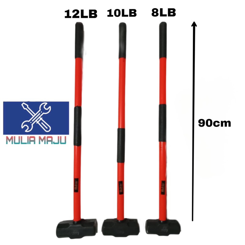 Palu Batu 12LB gagang fiber panjang 90cm Palu Bodem 12lb gagang fiber 90cm