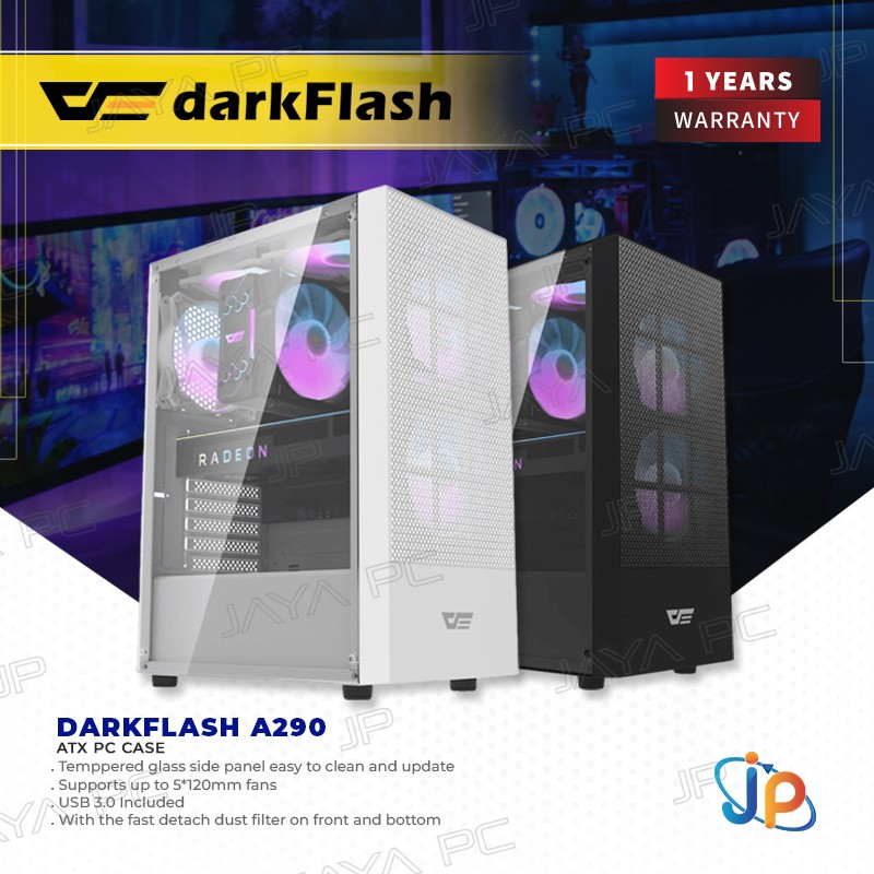 darkFlash A290 ATX PC CPU Case - Tempered Glass Casing