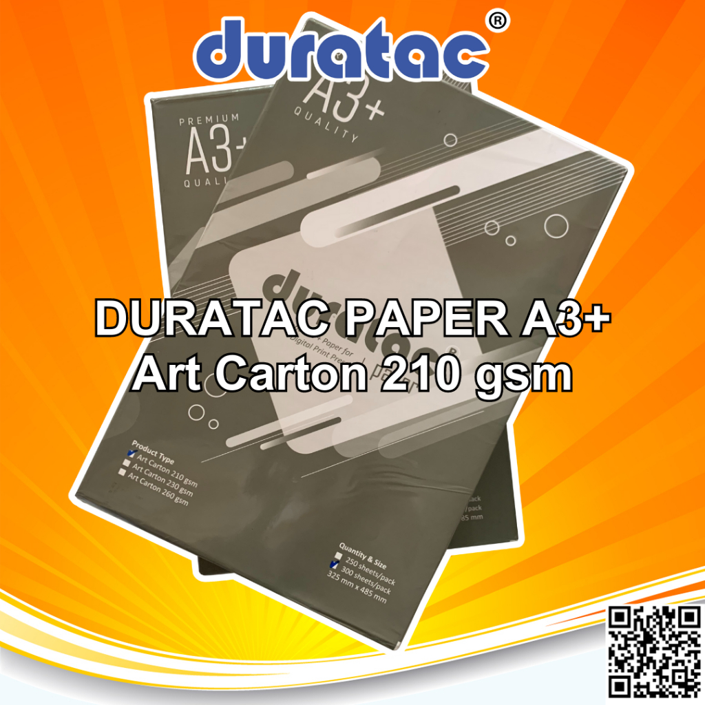 

Duratac Glos Kertas Art Paper Carton Karton CTS 210 Gsm A3+ Repack 50 Lembar