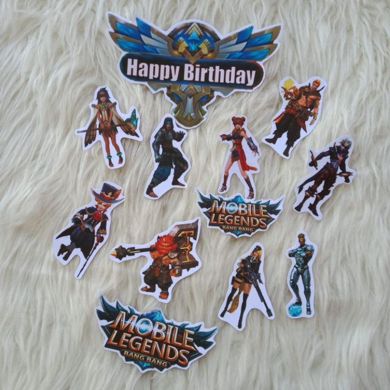 TOPPER MOBILE LEGENDS/HIASAN KUE ULANG TAHUN/KARAKTER KUE