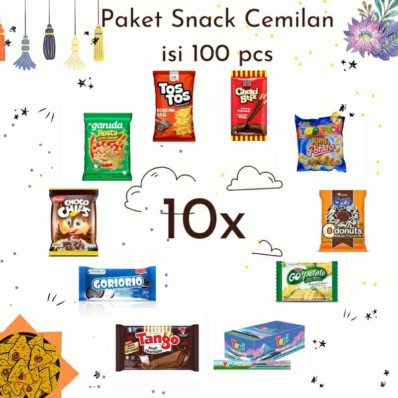 

Paket Snack Cemilan isi 100 pcs (10x10)