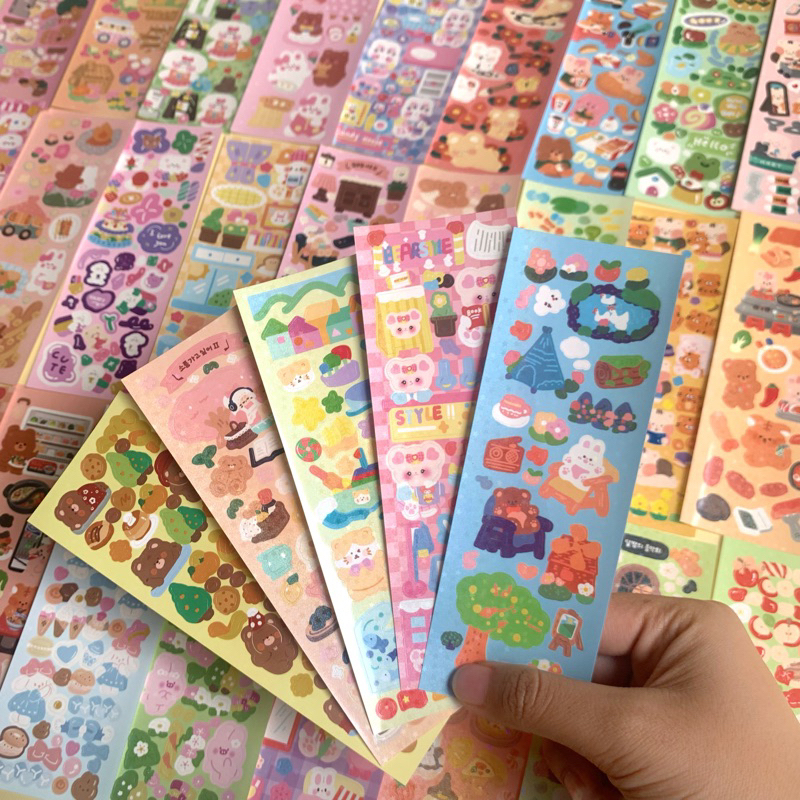 

Stiker Kelinci Beruang Kucing Lucu PVC Anti Air Korean Cute Sticker