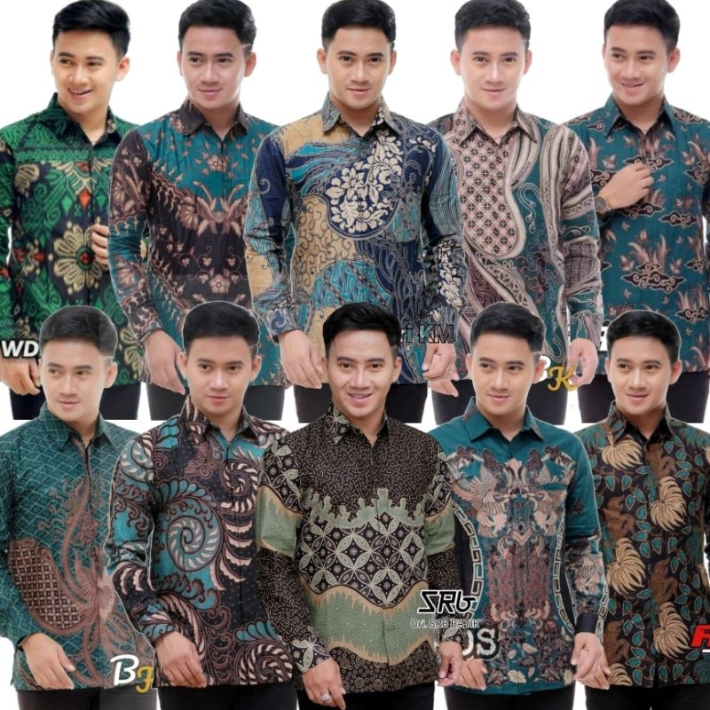 Kemeja Batik Pria Motif Kawung Sage Green Baju Batik Hijau Series Seragam Batik Pria Hijau Sage
