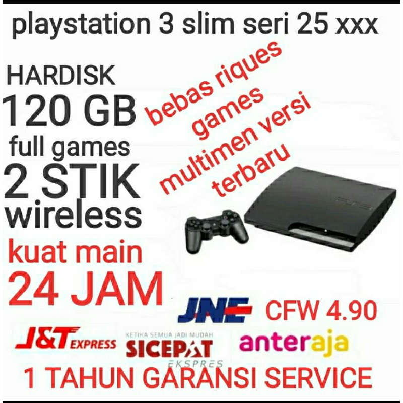 ps 3 slim cfw hdd 120 gb seri 25 xxx full games ps3 sony versi terbaru