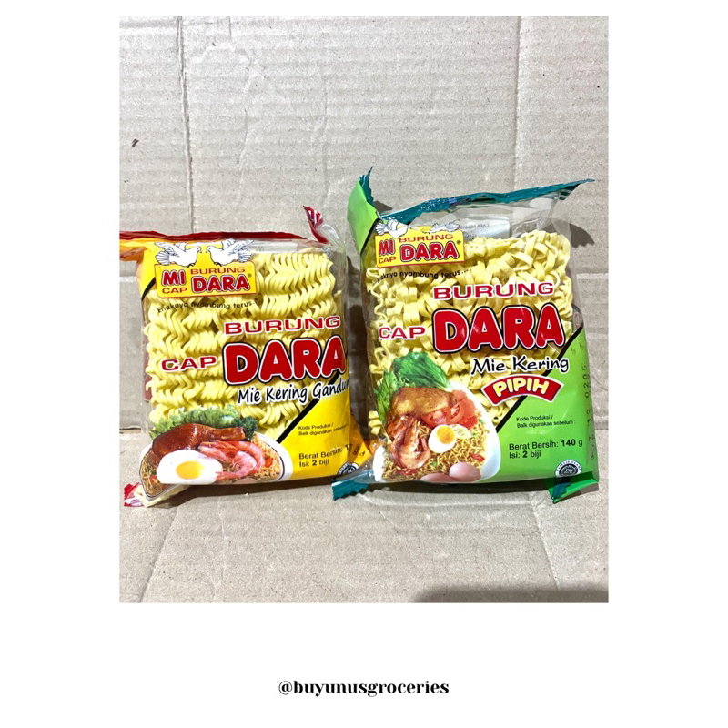 

Mie Burung Dara Pipih & Biasa 140g 2pcs/Kemasan