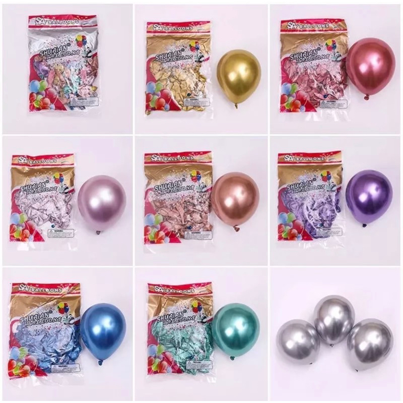 Grosir Balon Chrome 12 inch | Balon Chrome Bungkusan | Balon Chrome Grosir