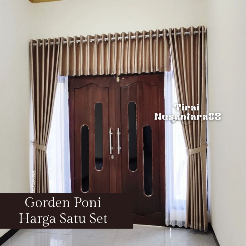 Gorden Poni 1 Set Jendela Pintu Tengah Ruang Tamu Atas Pintu Kupu Tarung