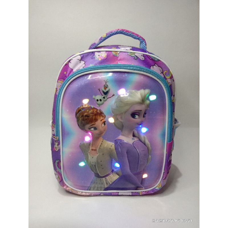 Tas Ransel Sekolah Anak Perempuan PAUD TK SD LED Frozen Kudapony Hellokitty Terbaru