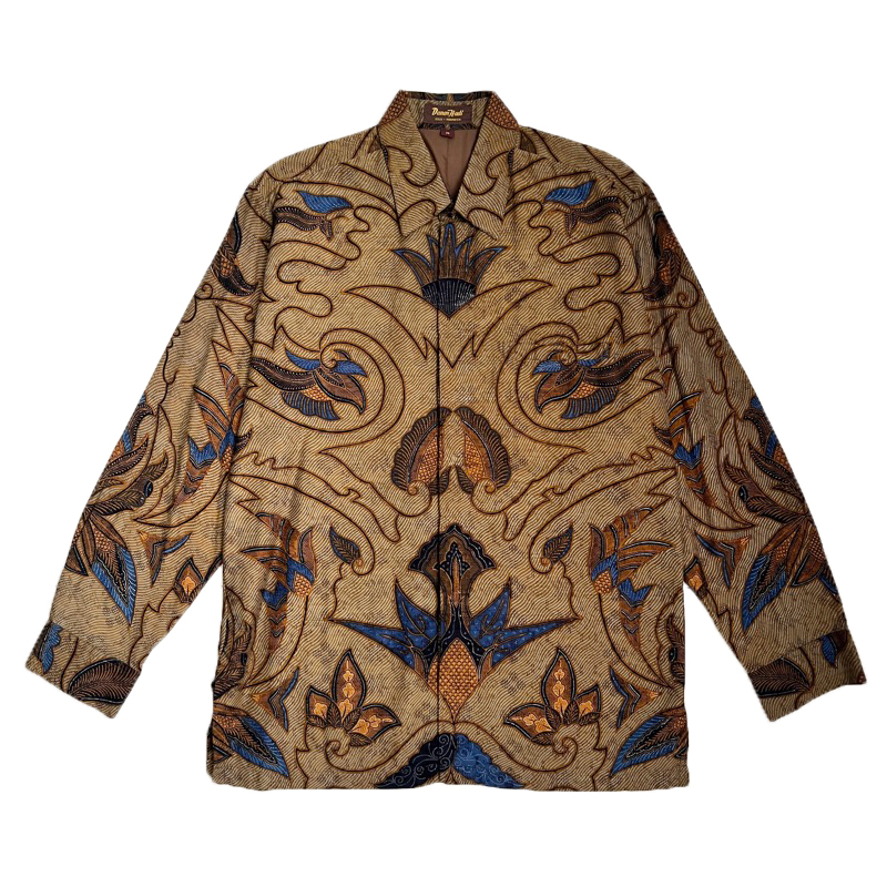 KEMEJA BATIK PRIA LENGAN PANJANG DANAR HADI ORIGINAL COKLAT - M