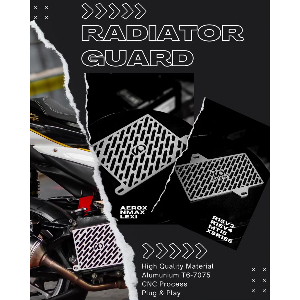 COVER RADIATOR RACEPRO NMAX AEROX R15V3 R15V4 MT15 XSR COVRAD VARIO 125 COVER RADIATOR VARIO150